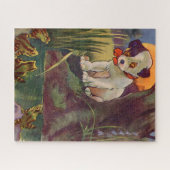schattige puppy's en kikkers uit de jaren '30 legpuzzel (Horizontaal)