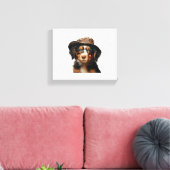 Schattige puppy's. Nursery ClipArt S1   Canvas Afdruk (Insitu (Woonkamer))
