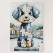 Schattige puppystandbeeld legpuzzel (Verticaal)