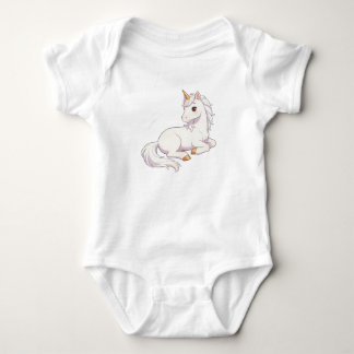 Schattige Pure Witte Liggende Eenhoorn Kawaii Unis Romper