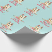 Schattige Purrfect Cat Kitten Verjaardag Wrapping  Cadeaupapier (Hoek)