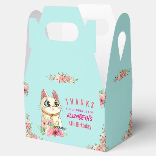Schattige Purrfect Cat Kitten Verjaardagsfeest Bedankdoosjes (Geopend)