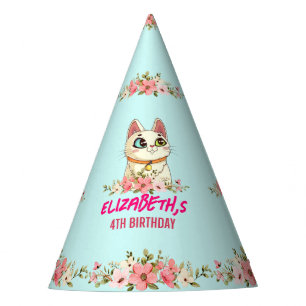 Schattige Purrfect Cat Kitten Verjaardagsfeest Feesthoedjes