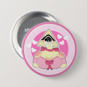 Schattige Pyramid Karakter met Tranen Button (Voorkant /achterkant)