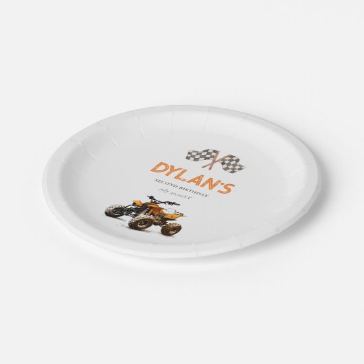 Schattige Quad Bike Papieren Bordje (Gekanteld)