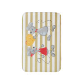 Schattige Quarky Whimsical Muizen-Strepen Badmat (Voorkant Verticaal)