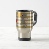 Schattige Quarky Whimsical Muizen-Strepen Reisbeker (Voorkant rechts)