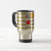 Schattige Quarky Whimsical Muizen-Strepen Reisbeker (Voorkant links)