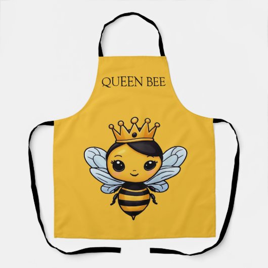 Schattige Queen Bee Personaliseer Schort (Voorkant)