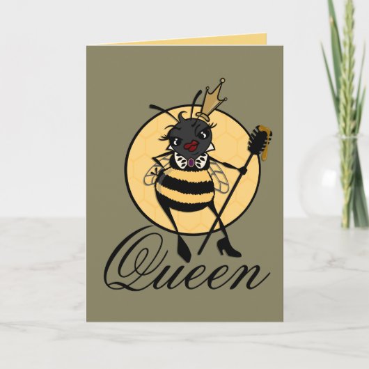 SCHATTIGE QUEEN BEE VERTICAAL WENSKAART KAART (Voorkant)