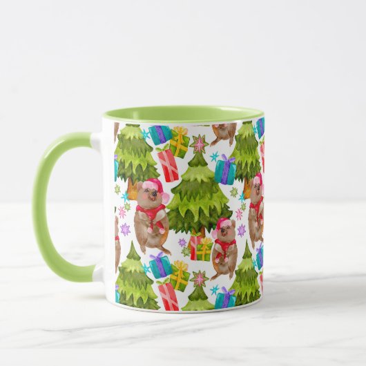 Schattige Quokka Kerstmis Mok (Links)