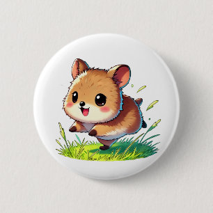 Schattige quokka met brede glimlach ronde button 5,7 cm