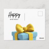 Schattige quokka op een fiets, Gefeliciteerd met j Briefkaart (Achterkant)