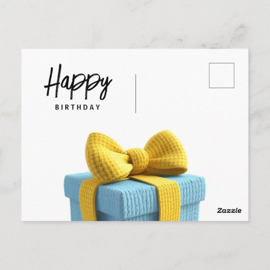 Schattige quokka op een fiets, Gefeliciteerd met j Briefkaart (Achterkant)