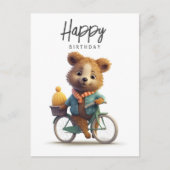Schattige quokka op een fiets, Gefeliciteerd met j Briefkaart (Voorkant)