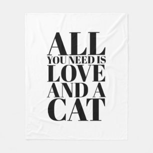 Schattige quote Alles wat je nodig hebt is Liefde Fleece Deken