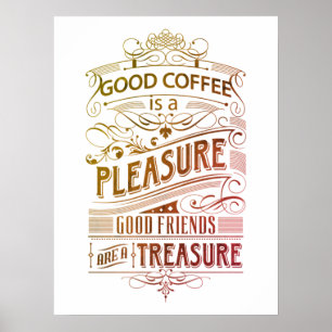 Schattige Quote voor Koffieliefhebbers Poster