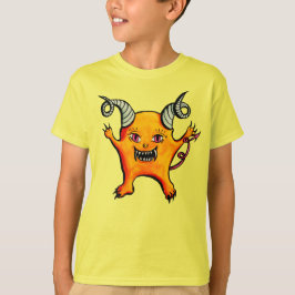 Schattige raar gehoornde kleine demon creature t-shirt
