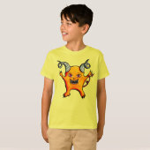 Schattige raar gehoornde kleine demon creature t-shirt (Voorkant volledig)