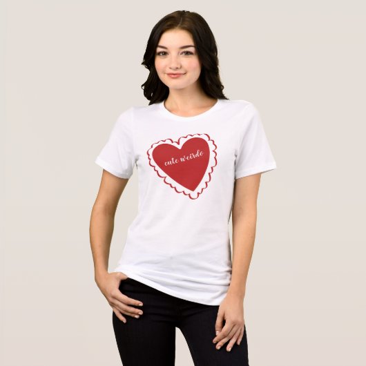 Schattige raar hart Tri-Blend shirt (Voorkant volledig)