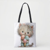 SCHATTIGE RAAR ZOMERTHEMA KITTEN TOTE BAG (Voorkant)