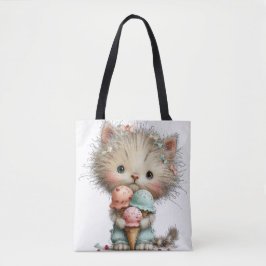 SCHATTIGE RAAR ZOMERTHEMA KITTEN TOTE BAG