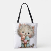 SCHATTIGE RAAR ZOMERTHEMA KITTEN TOTE BAG (Achterkant)