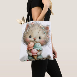 SCHATTIGE RAAR ZOMERTHEMA KITTEN TOTE BAG