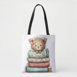 SCHATTIGE RAAR ZOMERTHEMA KITTEN TOTE BAG