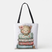 SCHATTIGE RAAR ZOMERTHEMA KITTEN TOTE BAG (Achterkant)