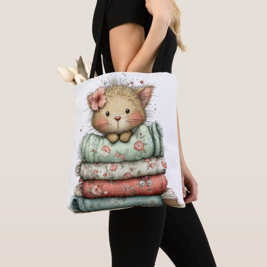 SCHATTIGE RAAR ZOMERTHEMA KITTEN TOTE BAG (Dichtbij)