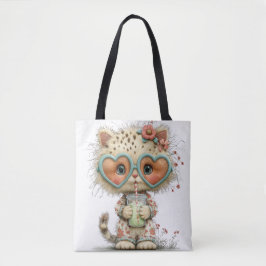 SCHATTIGE RAAR ZOMERTHEMA KITTEN TOTE BAG