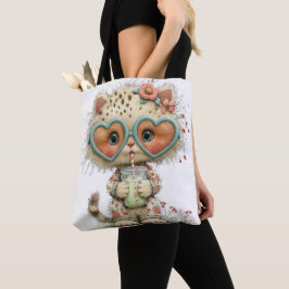 SCHATTIGE RAAR ZOMERTHEMA KITTEN TOTE BAG