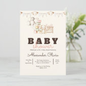 Schattige Rabbit Boho Baby shower Kaart (Staand voorkant)