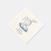 Schattige Rabbit Boy Baby shower Servet (Hoek)