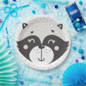 Schattige Racoon - Kinderen Verjaardag / Baby show Papieren Bordje (Feest)