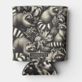 Schattige  Racoon Naadloos Blikjeskoeler (Voorkant)