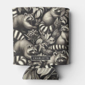 Schattige  Racoon Naadloos Blikjeskoeler (Achterkant)