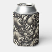 Schattige  Racoon Naadloos Blikjeskoeler (Blikje Achterkant)