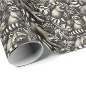 Schattige Racoon Naadloos Cadeaupapier (Rol Hoek)