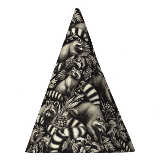 Schattige  Racoon Naadloos Feesthoedjes (Rechts)