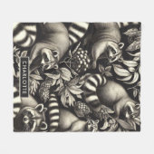 Schattige  Racoon Naadloos Fleece Deken (Voorkant (Horizontaal))