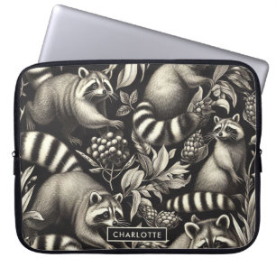 Schattige  Racoon Naadloos Laptop Sleeve