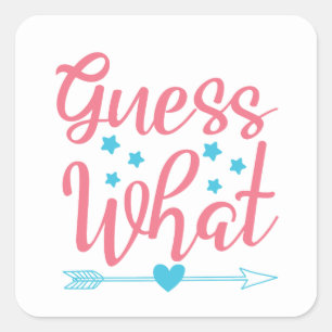 Schattige raden welk woord kunst mama te zijn vierkante sticker