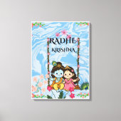 Schattige Radha Krishna op slingerende muur kunst  Canvas Afdruk (Voorkant)