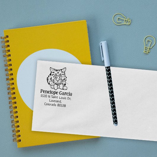 Schattige Ragamuffin Cat Retouradres Rubberstempel