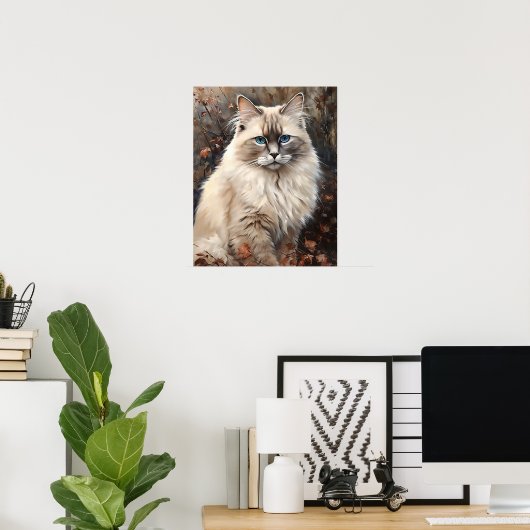 Schattige Ragdoll Cat Art Print Poster (Thuiskantoor)