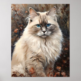 Schattige Ragdoll Cat Art Print Poster