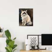 Schattige Ragdoll Cat Art Print Poster (Thuiskantoor)