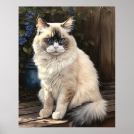 Schattige Ragdoll Cat Art Print Poster